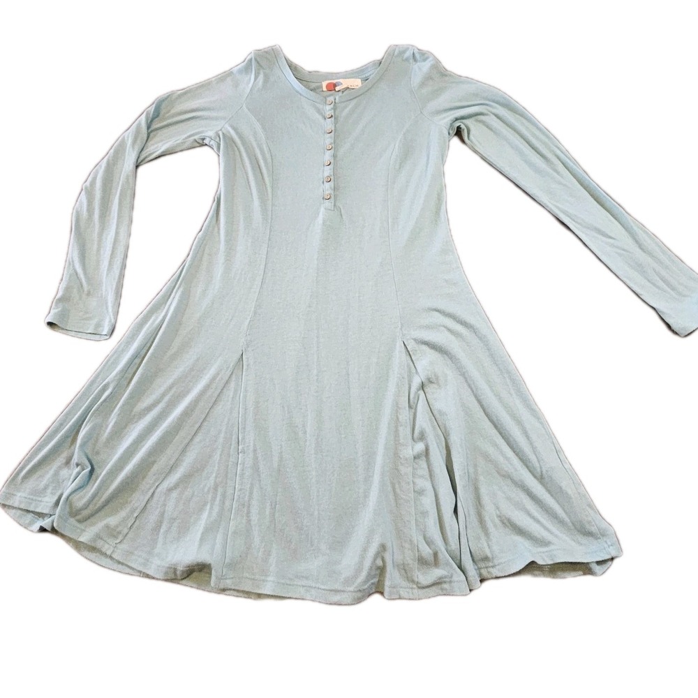 Free People Beach Miles Of Henley Dress Long Sleeve Womens SZ LG ,Boho,Hippie,